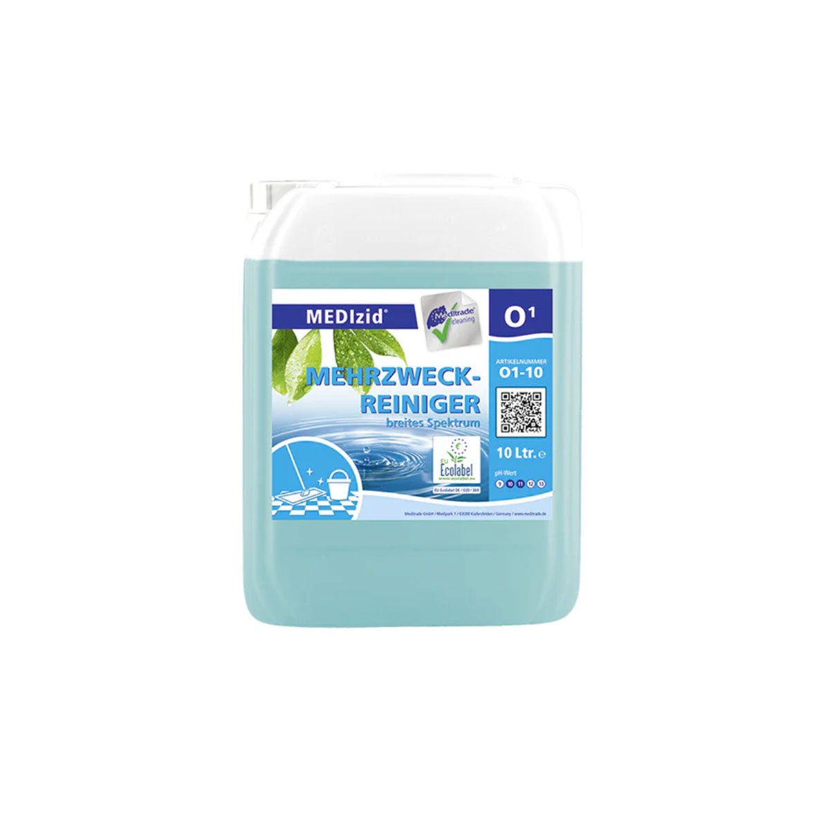 Nettoyant multi-usages MEDIzid© O1, 10 litres, Ecolabel